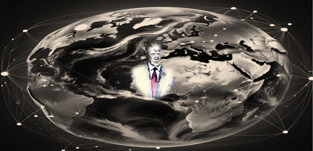 A globe with interconnected lines showing how countries are interconnected