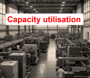 an image showing spare capacity with the words "capacity utilisation"