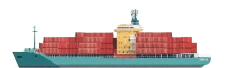 a ship carrying goods